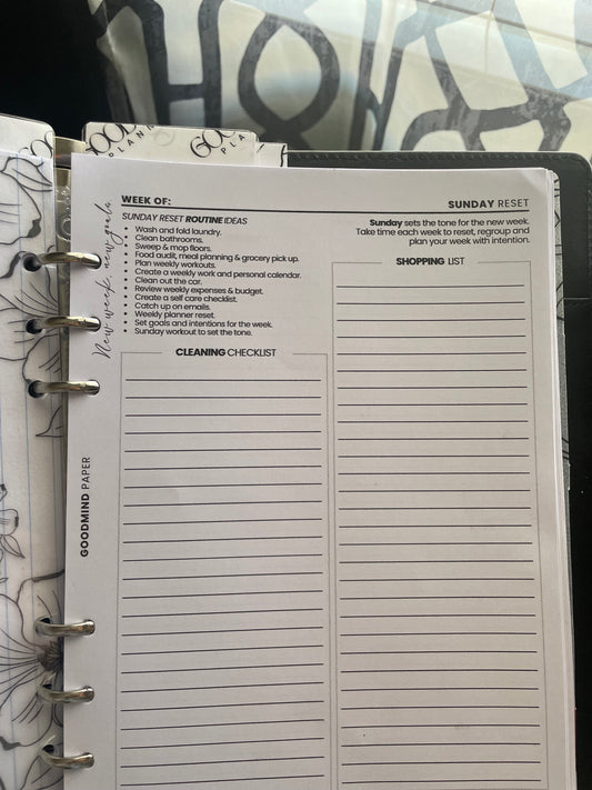 A5 Sunday Reset Checklist Printable Freebie