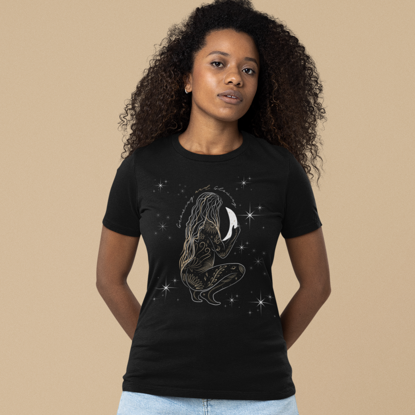 Growing and Glowing Black Tee